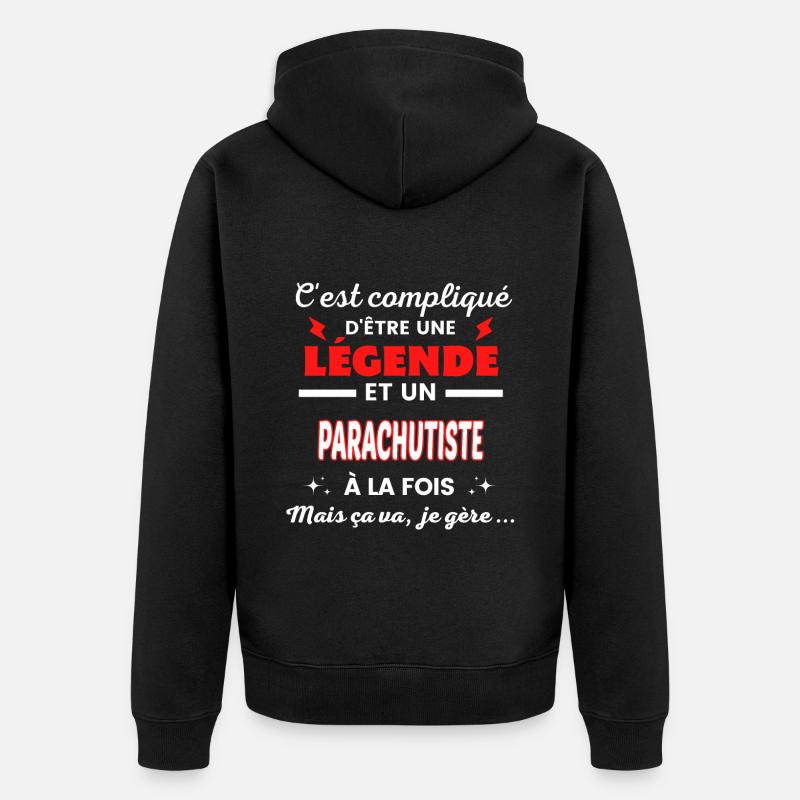 C'est compliqué phrase drôle PARACHUTISTE - Veste à capuche bio Premium Unisexe - noir