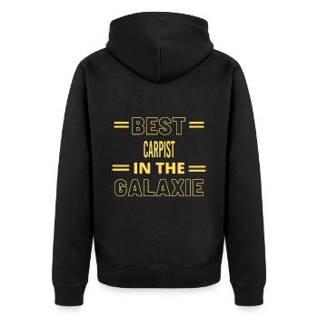 Best Ever IN THE GALAXIE CARPIST - Unisex Premium Organic Zip Hoodie - black - Back - Nico (187cm)