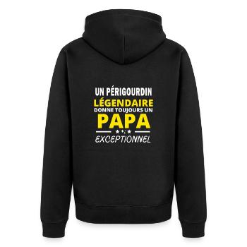 PÉRIGOURDIN légendaire drôle papa exceptionnel - Veste à capuche bio Premium Unisexe - noir - Dos - Nico (187cm)