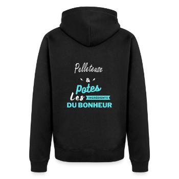 potes les ingrédients du bonheur Pelleteuse - Veste à capuche bio Premium Unisexe - noir - Dos - Nico (187cm)