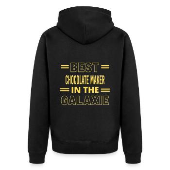 Le meilleur chocolatier de tous les temps dans la galaxie - Veste à capuche bio Premium Unisexe - noir - Dos - Nico (187cm)