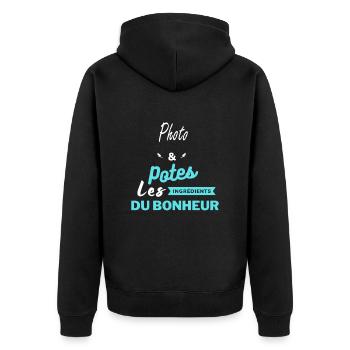 potes les ingrédients du bonheur Photo - Veste à capuche bio Premium Unisexe - noir - Dos - Nico (187cm)