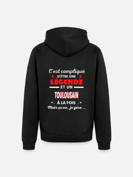 C'est compliqué phrase drôle TOULOUSAIN - Veste à capuche bio Premium Unisexe - noir