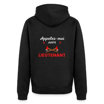 Appelez-moi lieutenant pompier - Veste à capuche bio Premium Unisexe - noir - Dos - Nico (187cm)