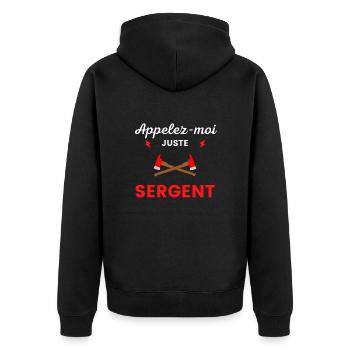 Appelez-moi sergent pompier - Veste à capuche bio Premium Unisexe - noir - Dos - Nico (187cm)