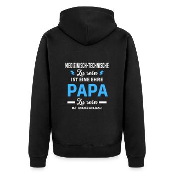 ehre Papa ist undezahlbar Medizinisch-technische - Unisex Premium Bio Zip Hoodie - Schwarz - Hinten - Nico (187cm)