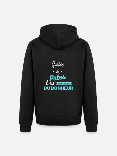 potes les ingrédients du bonheur Québec - Veste à capuche bio Premium Unisexe - noir