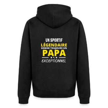 SPORTIF légendaire drôle papa exceptionnel - Veste à capuche bio Premium Unisexe - noir - Dos - Nico (187cm)
