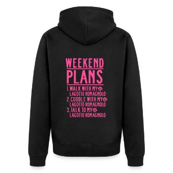 Lagotto Romagnolo Dog Mom Mama Mistress Pink - Unisex Premium Organic Zip Hoodie - black - Back - Nico (187cm)