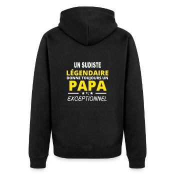 SUDISTE légendaire drôle papa exceptionnel - Veste à capuche bio Premium Unisexe - noir - Dos - Nico (187cm)