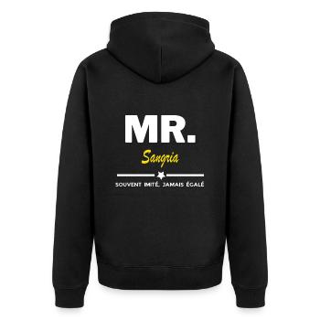 MR. souvent imité, jamais égalé Sangria - Veste à capuche bio Premium Unisexe - noir - Dos - Nico (187cm)