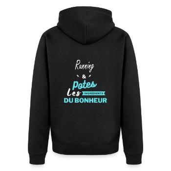 potes les ingrédients du bonheur Running - Veste à capuche bio Premium Unisexe - noir - Dos - Nico (187cm)