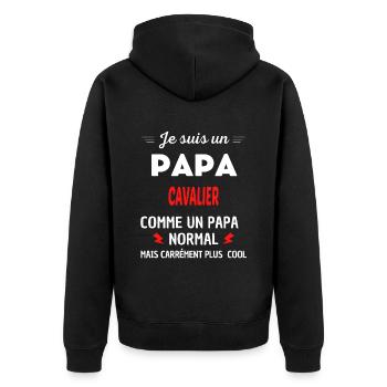 Je suis un PAPA CAVALIER - Veste à capuche bio Premium Unisexe - noir - Dos - Nico (187cm)