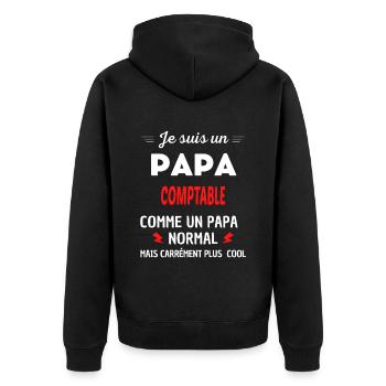 Je suis un PAPA COMPTABLE - Veste à capuche bio Premium Unisexe - noir - Dos - Nico (187cm)