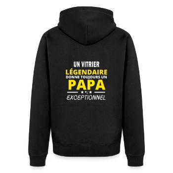 VITRIER légendaire drôle papa exceptionnel - Veste à capuche bio Premium Unisexe - noir - Dos - Nico (187cm)