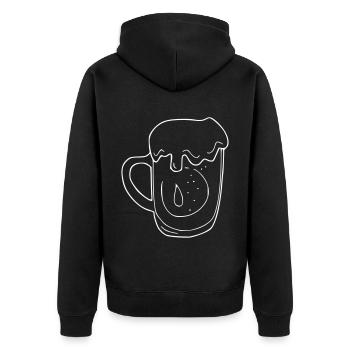 Beer Drawing Party Celebrate White - Unisex Premium Organic Zip Hoodie - black - Back - Nico (187cm)