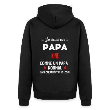 Je suis un PAPA KINE - Veste à capuche bio Premium Unisexe - noir - Dos - Nico (187cm)