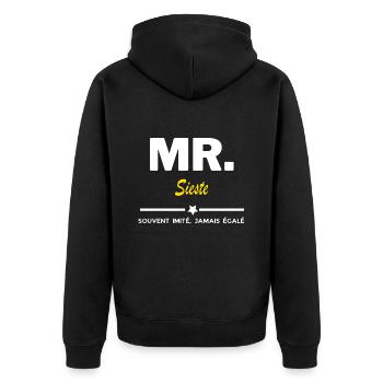 MR. souvent imité, jamais égalé Sieste - Veste à capuche bio Premium Unisexe - noir - Dos - Nico (187cm)