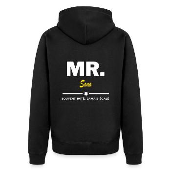 MR. souvent imité, jamais égalé Sono - Veste à capuche bio Premium Unisexe - noir - Dos - Nico (187cm)