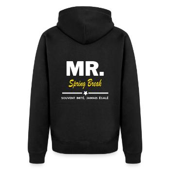 MR. souvent imité, jamais égalé Spring Break - Veste à capuche bio Premium Unisexe - noir - Dos - Nico (187cm)