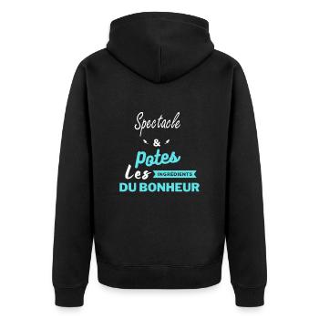 potes les ingrédients du bonheur Spectacle - Veste à capuche bio Premium Unisexe - noir - Dos - Nico (187cm)
