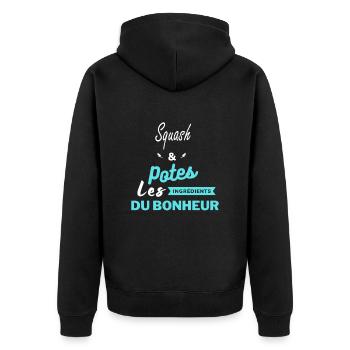 potes les ingrédients du bonheur Squash - Veste à capuche bio Premium Unisexe - noir - Dos - Nico (187cm)