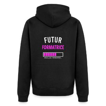 futur formatrice - Veste à capuche bio Premium Unisexe - noir - Dos - Nico (187cm)