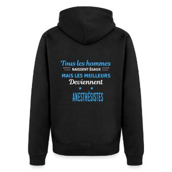 tous les hommes naissent égaux Anesthésistes - Veste à capuche bio Premium Unisexe - noir - Dos - Nico (187cm)