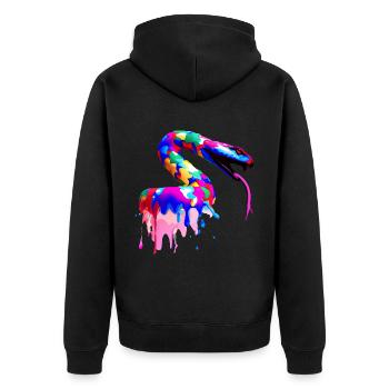 Gradients in the queue - Unisex Premium Organic Zip Hoodie - black - Back - Nico (187cm)