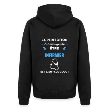 La perfection est ennuyeuse cool infirmier - Veste à capuche bio Premium Unisexe - noir - Dos - Nico (187cm)