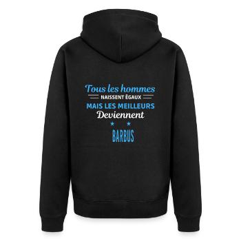 tous les hommes naissent égaux Barbus - Veste à capuche bio Premium Unisexe - noir - Dos - Nico (187cm)