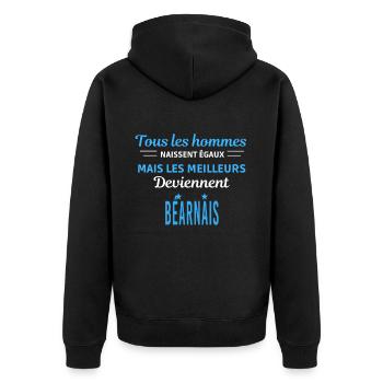 tous les hommes naissent égaux Béarnais - Veste à capuche bio Premium Unisexe - noir - Dos - Nico (187cm)