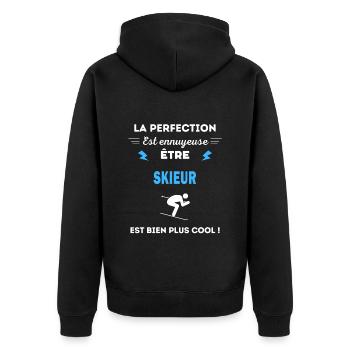 La perfection est ennuyeuse cool skieur - Veste à capuche bio Premium Unisexe - noir - Dos - Nico (187cm)
