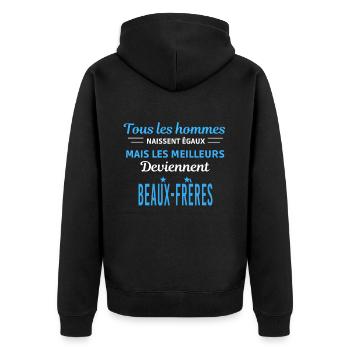 tous les hommes naissent égaux Beaux-frères - Veste à capuche bio Premium Unisexe - noir - Dos - Nico (187cm)