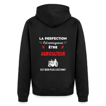 La perfection est ennuyeuse excitant! agriculteur - Veste à capuche bio Premium Unisexe - noir - Dos - Nico (187cm)