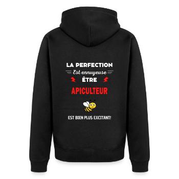 La perfection est ennuyeuse excitant! Apiculteur - Veste à capuche bio Premium Unisexe - noir - Dos - Nico (187cm)