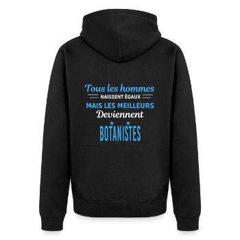 tous les hommes naissent égaux Botanistes - Veste à capuche bio Premium Unisexe - noir - Dos - Nico (187cm)