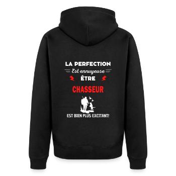 La perfection est ennuyeuse excitant! chasseur - Veste à capuche bio Premium Unisexe - noir - Dos - Nico (187cm)