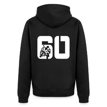 60 motards motards - Veste à capuche bio Premium Unisexe - noir - Dos - Nico (187cm)