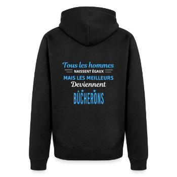 tous les hommes naissent égaux Bûcherons - Veste à capuche bio Premium Unisexe - noir - Dos - Nico (187cm)