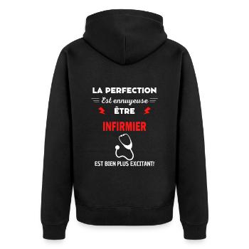 La perfection est ennuyeuse excitant! infirmier - Veste à capuche bio Premium Unisexe - noir - Dos - Nico (187cm)