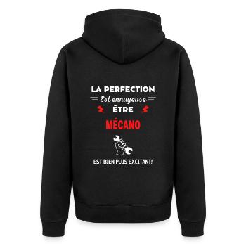 La perfection est ennuyeuse excitant! Mécano - Veste à capuche bio Premium Unisexe - noir - Dos - Nico (187cm)