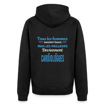 tous les hommes naissent égaux Cardiologues - Veste à capuche bio Premium Unisexe - noir - Dos - Nico (187cm)