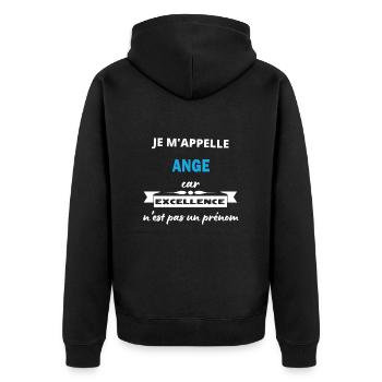 Je m'appelle excellence Ange - Veste à capuche bio Premium Unisexe - noir - Dos - Nico (187cm)