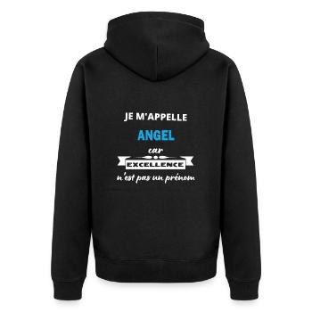 Je m'appelle excellence Angel - Veste à capuche bio Premium Unisexe - noir - Dos - Nico (187cm)