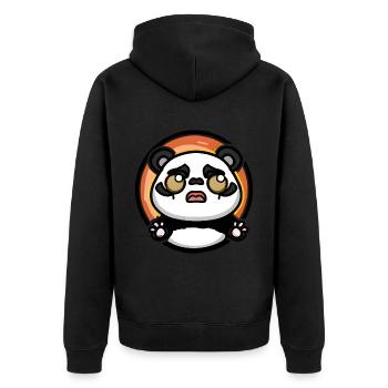 Panda Sunset - Unisex Premium Organic Zip Hoodie - black - Back - Nico (187cm)