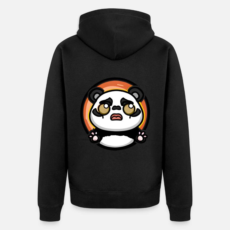 Panda Coucher de soleil - Veste à capuche bio Premium Unisexe - noir