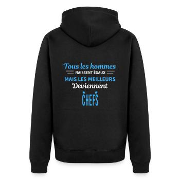 tous les hommes naissent égaux Chefs - Veste à capuche bio Premium Unisexe - noir - Dos - Nico (187cm)