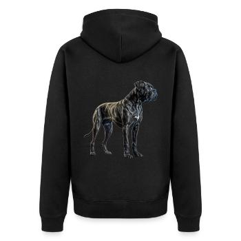 Cane Corso für einen Cane Corso Besitzer - Unisex Premium Bio Zip Hoodie - Schwarz - Hinten - Nico (187cm)