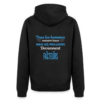 tous les hommes naissent égaux Facteurs - Veste à capuche bio Premium Unisexe - noir - Dos - Nico (187cm)